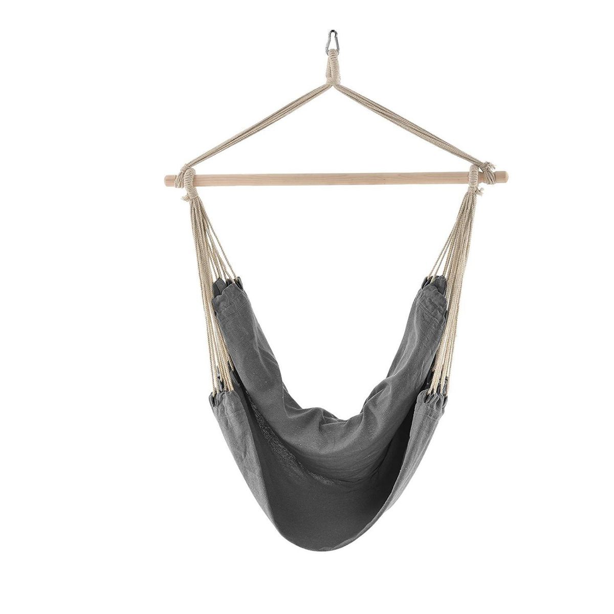 SOHOGAR - Hamaca columpio de algodón con cojines gris 100x130 cm