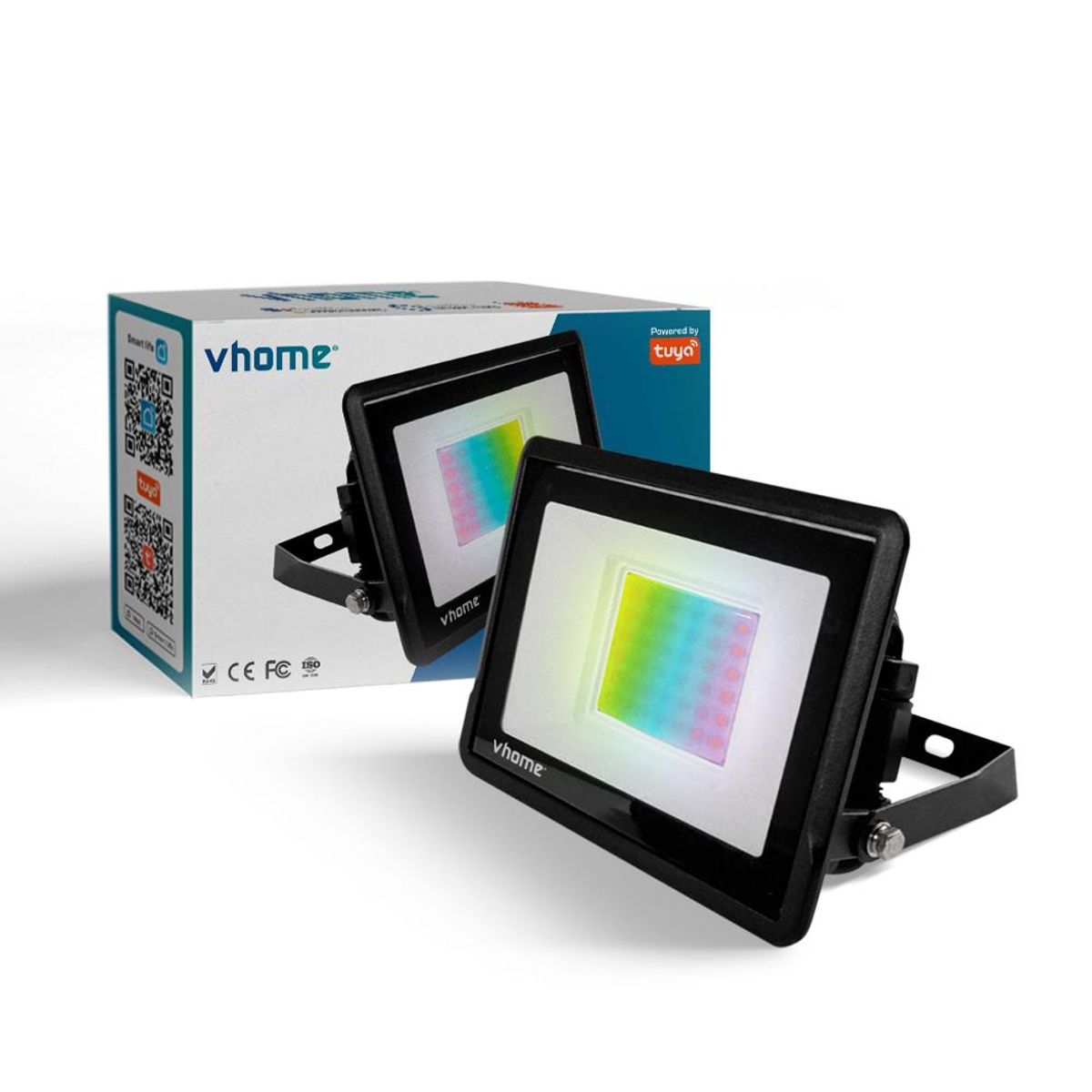 VHOME - Foco Proyector Wifi RGB Vhome V2000 24W Para Exterior Compatible con Alexa Google