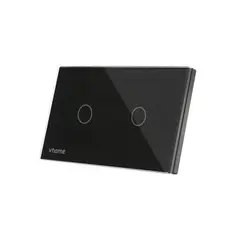 VHOME - Interruptor Wifi Rf Black Touch 2 Canales