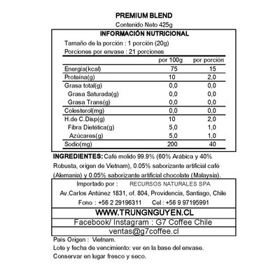 Imagen 2 del producto Café Molido Con Cacao Premium Blend lata 425g