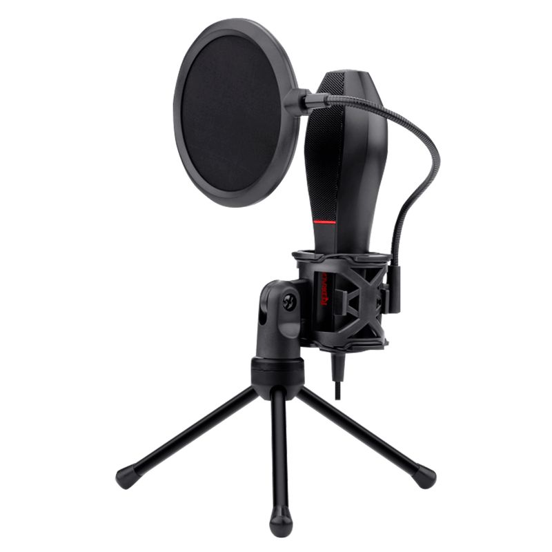 REDRAGON - Microfono Gamer Redragon M200 Quasar Usb Condensador Estudio - Negro