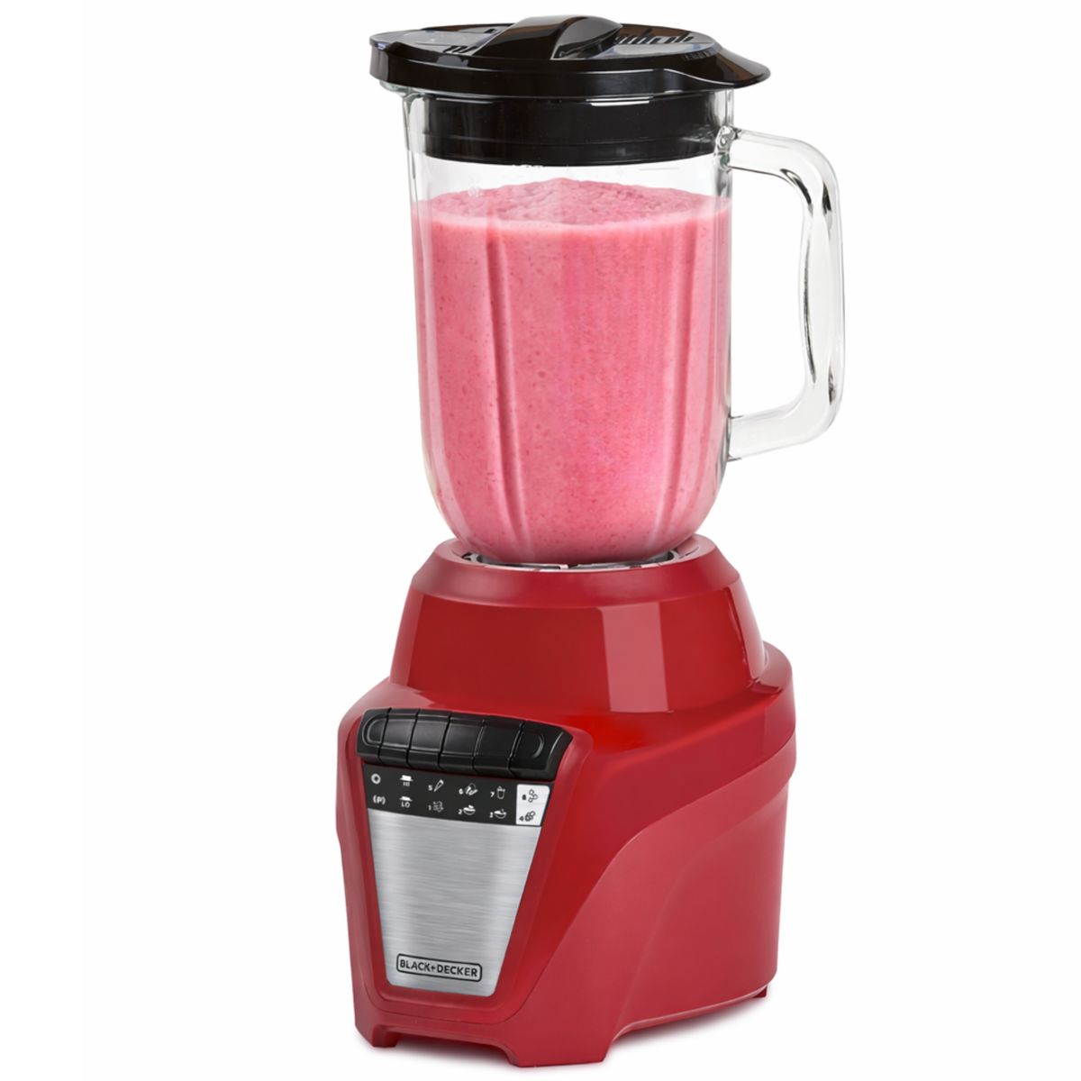 BLACK+DECKER - Licuadora Black+Decker 700W Vaso de Vidrio 1.5L Roja