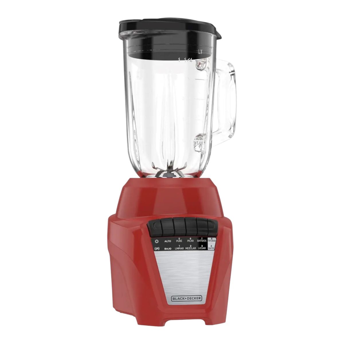 BLACK+DECKER - Licuadora Black+Decker 700W Vaso de Vidrio 1.5L Roja