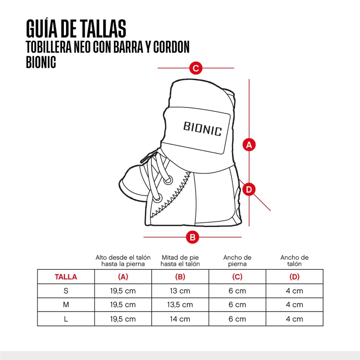 BIONIC - TOBILLERA BIONIC NEO CBARRA Y CORDON NG XL
