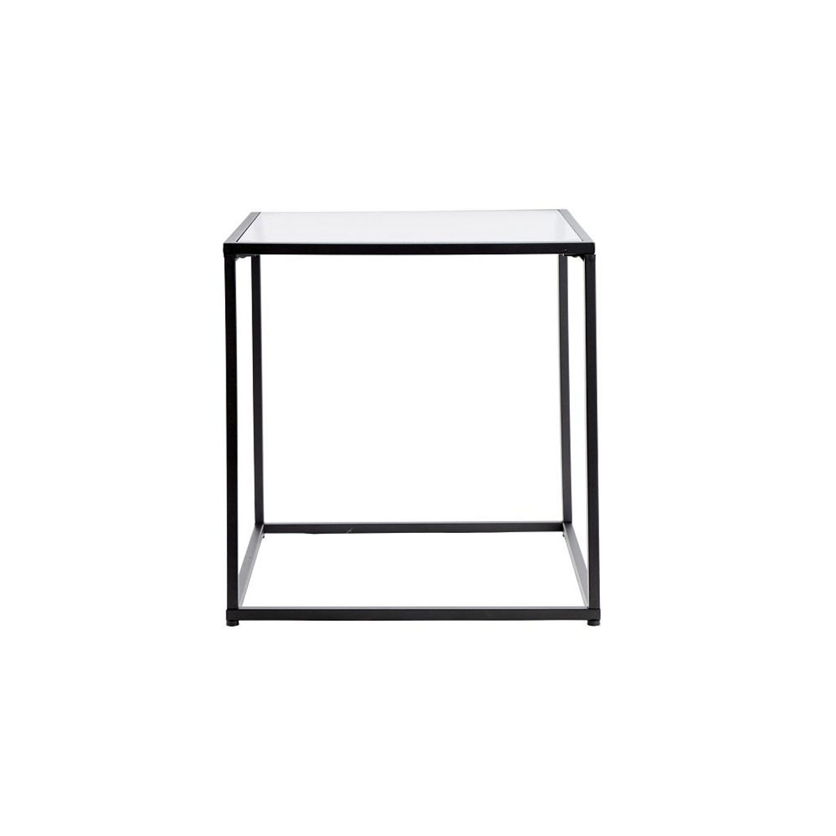 URBAN PRODUCTS - MESA LATERAL DE METAL CON VIDRIO NEGRA 42X42X42CM URBAN PRODUCTS