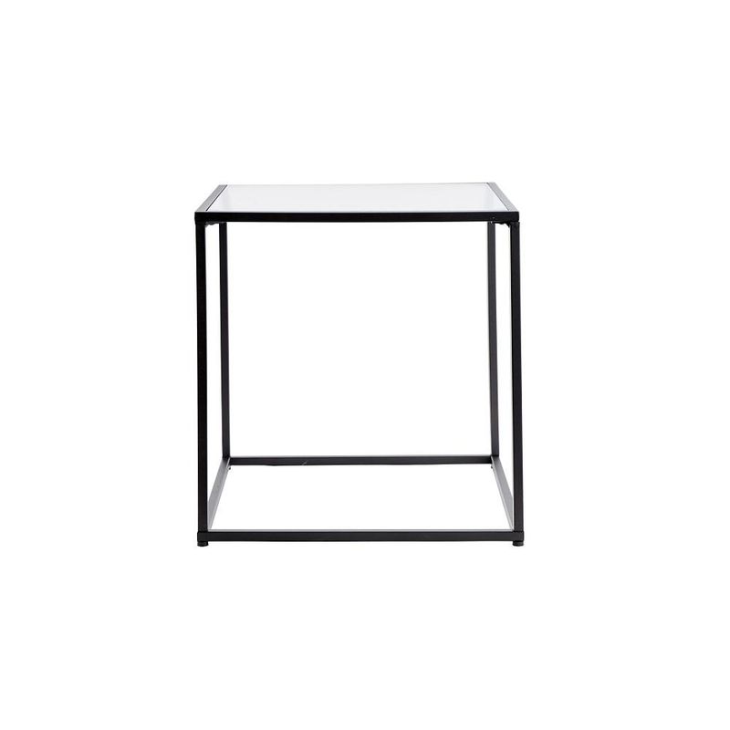 URBAN PRODUCTS - MESA LATERAL DE METAL CON VIDRIO NEGRA 42X42X42CM URBAN PRODUCTS