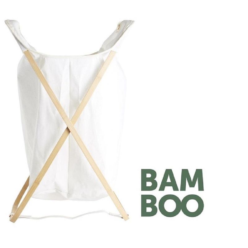 URBAN PRODUCTS - CESTA DE LAVANDERÍA BAMBÚ MADERA / BLANCO URBAN PRODUCTS