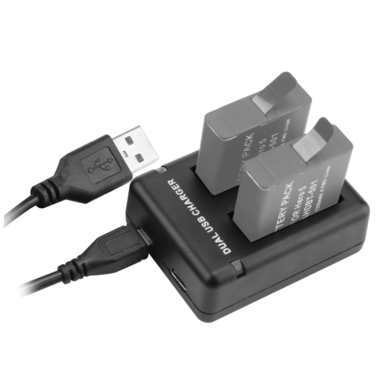 SHOOT - Cargador doble de baterías para Gopro hero 5 6 7 8 + Cable