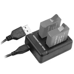SHOOT - Cargador doble de baterías para Gopro hero 5 6 7 8 + Cable