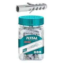 TOTAL TOOLS - Tarugo Nylon 6mm Plástico Con Tope 200 Unidades