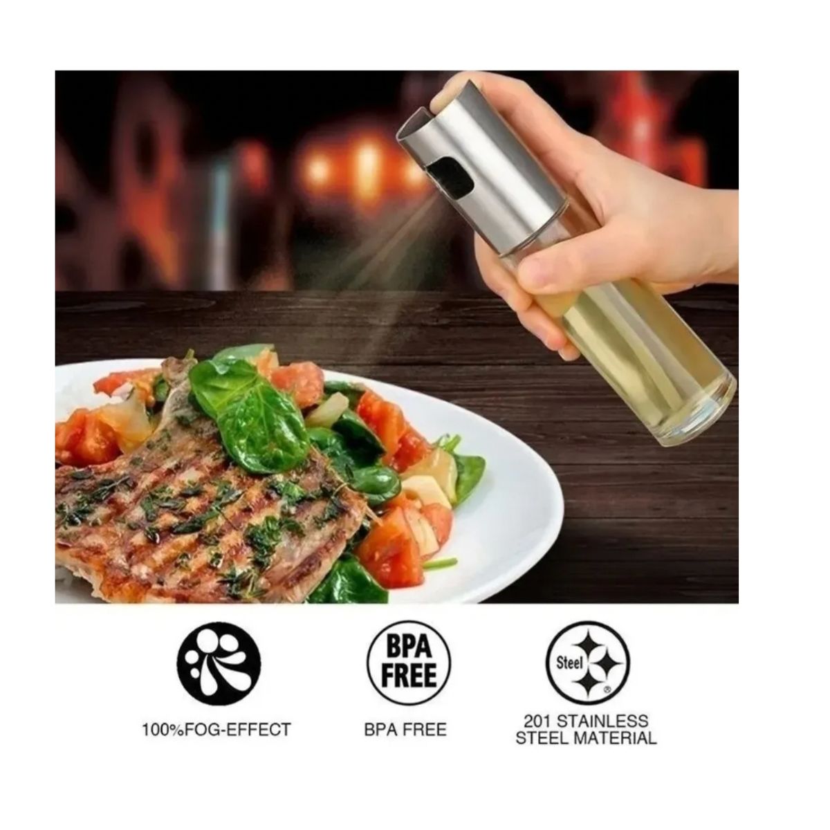 GENERICO - Dispensador Spray Rociador Aceite Vinagre Botella Vidrio