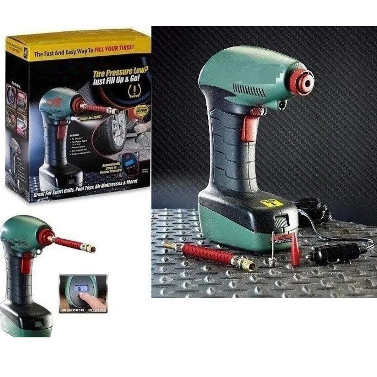GENERICO - Compresor Inflador Auto 12v 120psi Digital