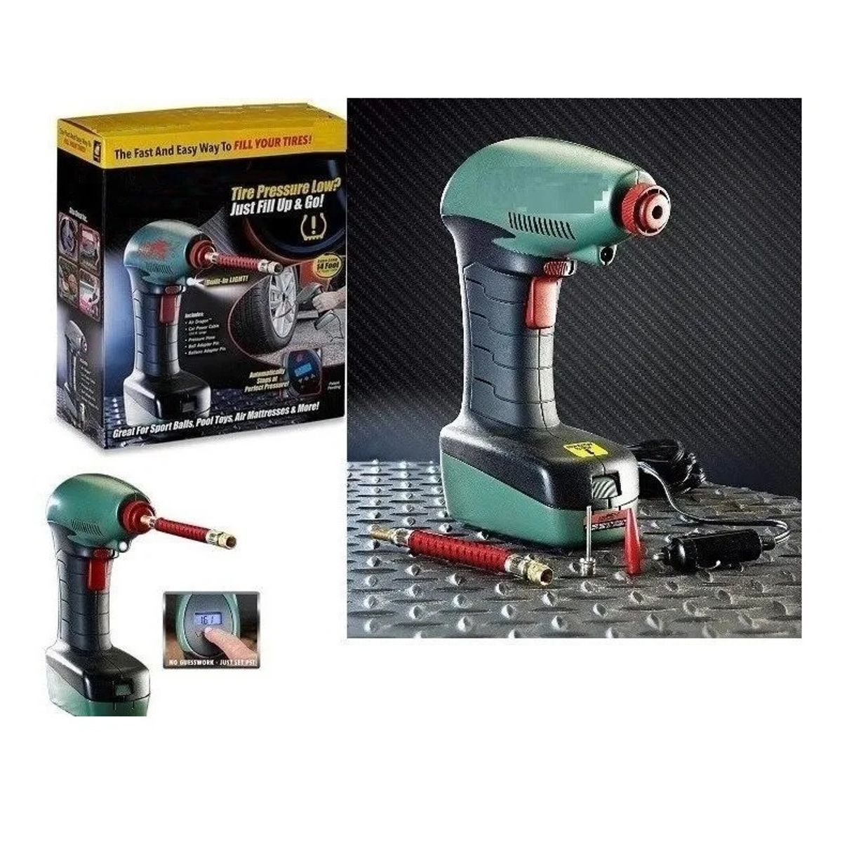 GENERICO - Compresor Inflador Auto 12v 120psi Digital