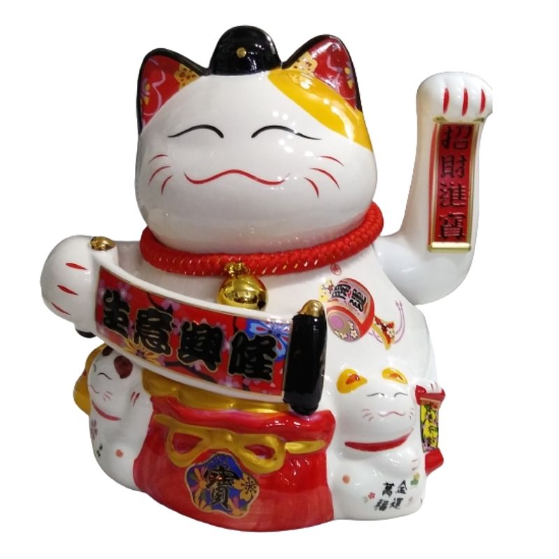 GENERICO - Maneki neko gato de la suerte lucky cat de cerámica