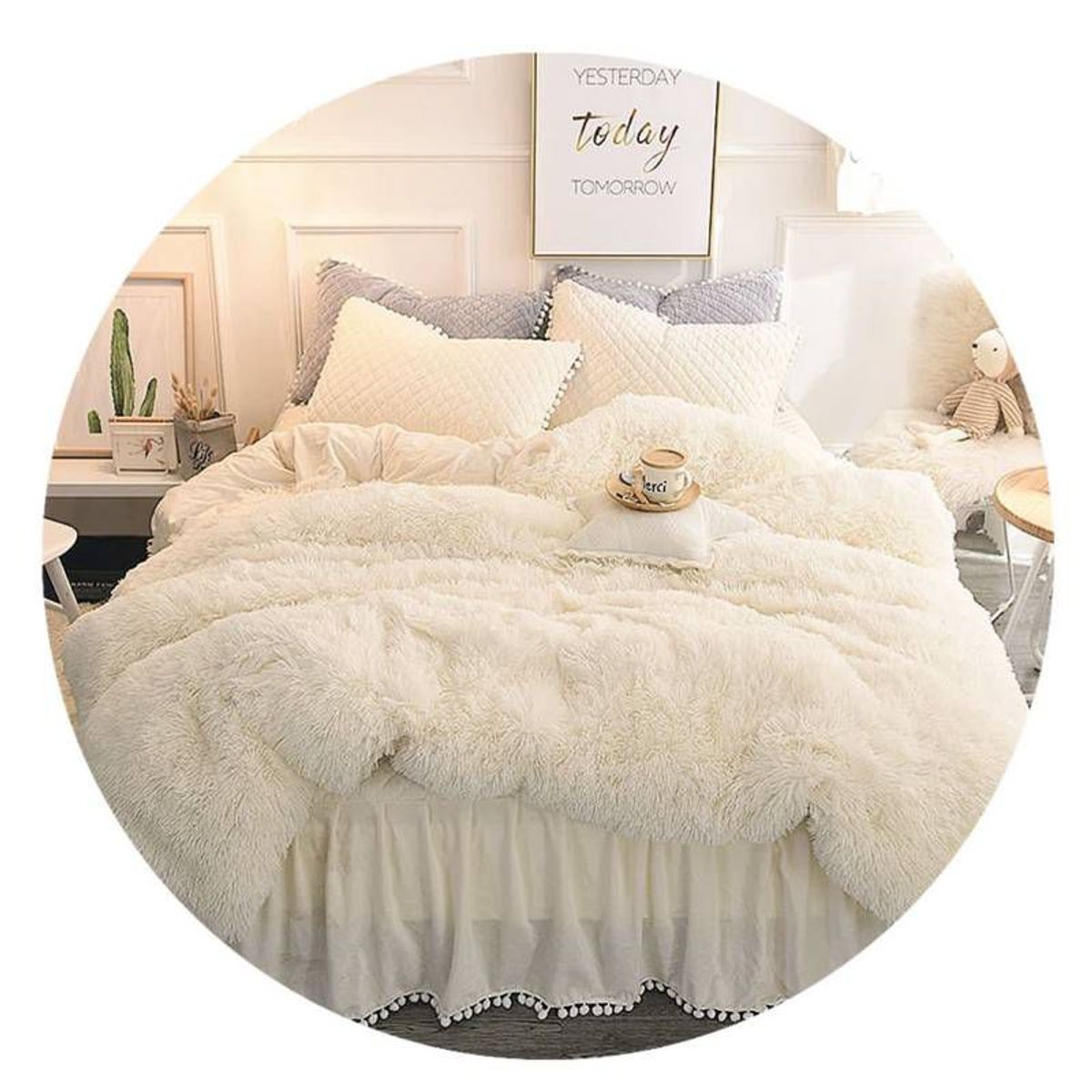 GENERICO - Cobertor Chiporro Peludo 2 Plazas - Blanco