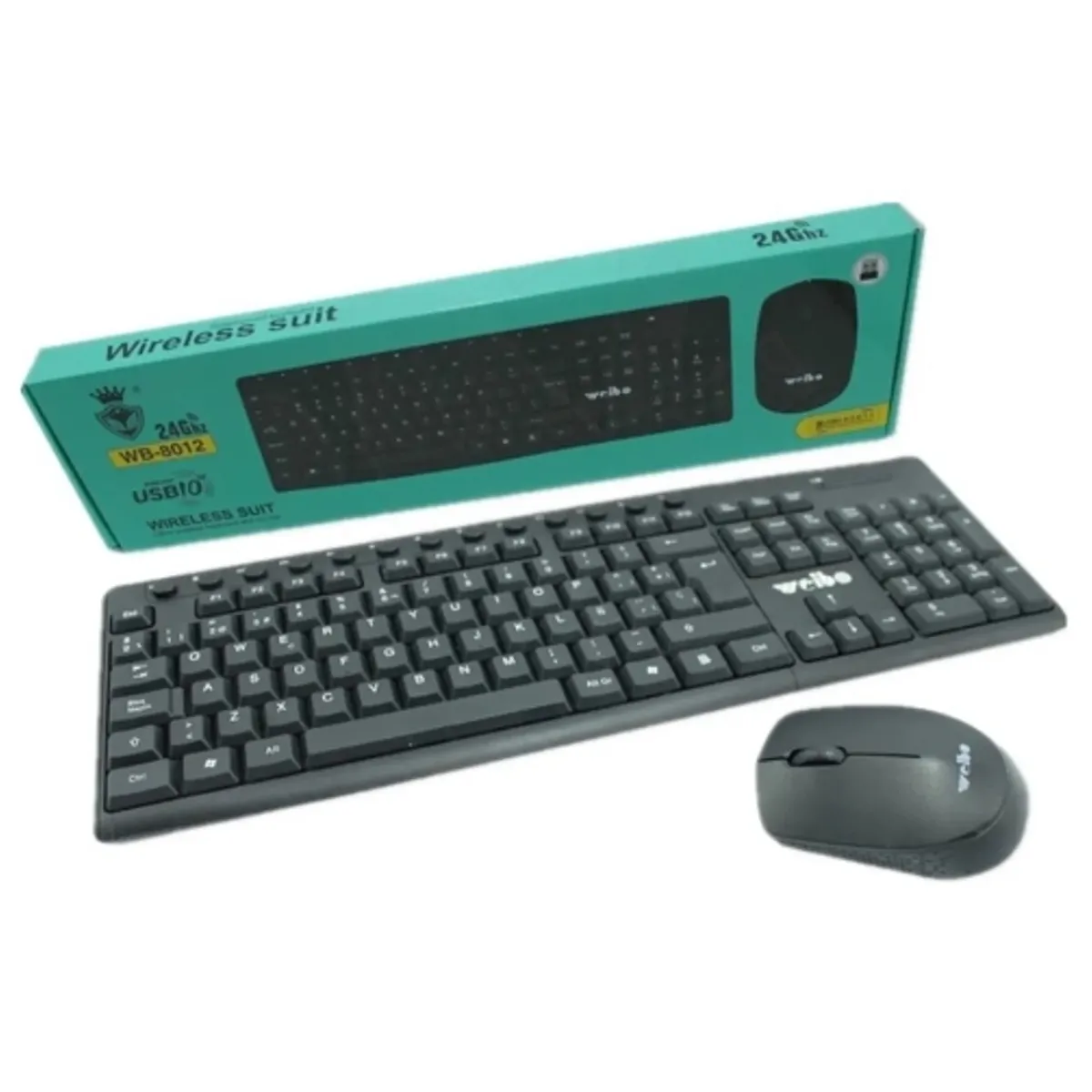 GENERICO - Set De Teclado  Mouse Inalámbrico Negro 10m De Alcance