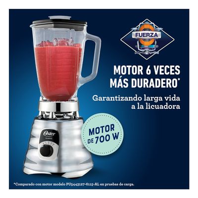Imagen 2 del producto Licuadora clásica Oster® cromo, ergonómica, 3 velocidades BLST4655