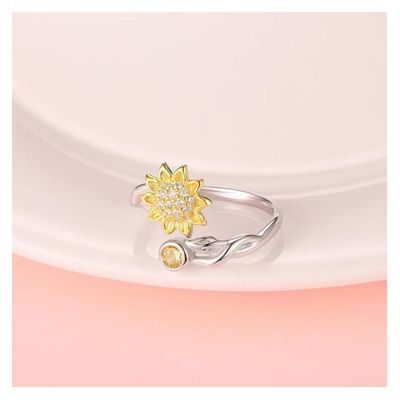 Imagen 2 del producto Anillo plata 925 girasol ajustable mujer
