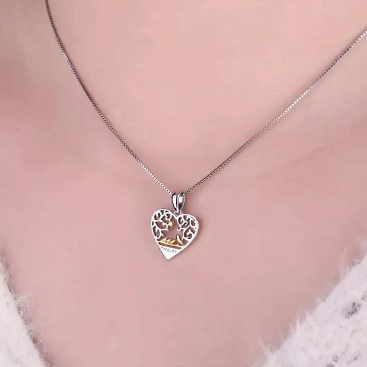 GENERICO - Collar pajaritos plata 925 regalo joya mujer