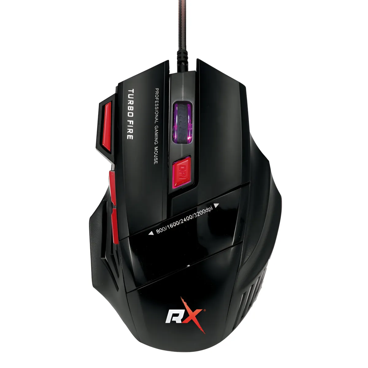 REPTILEX - Mouse Gamer 7 Botones 3200 DPI + Turbo Fire Reptilex Rx0006