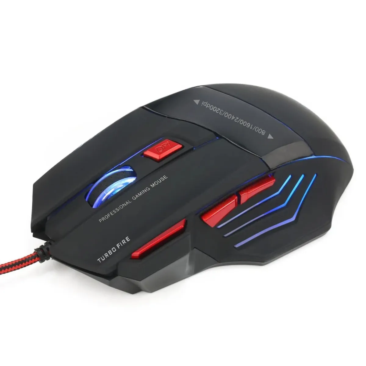 REPTILEX - Mouse Gamer 7 Botones 3200 DPI + Turbo Fire Reptilex Rx0006