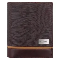 MIURA - Billetera Hombre Mod Marcus Café Moro 100 % Cuero Natural