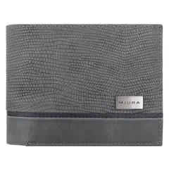 MIURA - Billetera Hombre Mod Bartolomeo Gris 100 % Cuero Natural