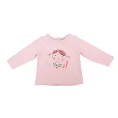 PILLIN - Polera Manga Larga Rosado De Bebé Niña