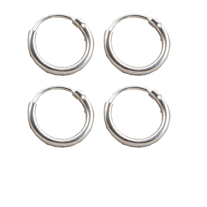 BIJOUTERIA LB20 SPA - Set de Argolla de Nariz/Oreja de 12 mm - Plata 925