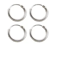 BIJOUTERIA LB20 SPA - Set de Argolla de Nariz/Oreja de 12 mm - Plata 925