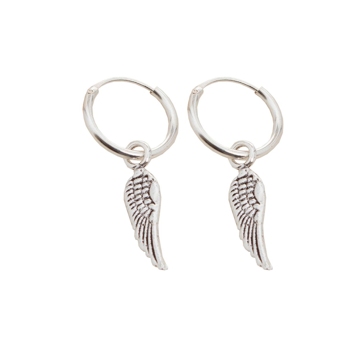 BIJOUTERIA LB20 SPA - Aro Argolla de Plata 925 Alas - Plateado