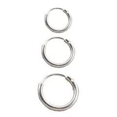 BIJOUTERIA LB20 SPA - Set de tres Argolla de Nariz Plata 925 - Plata