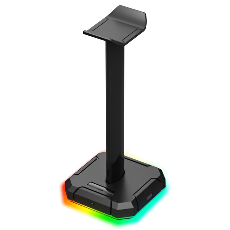 REDRAGON - Soporte para Audífonos Redragon Scepter con Hub Usb FULL RGB - Negro