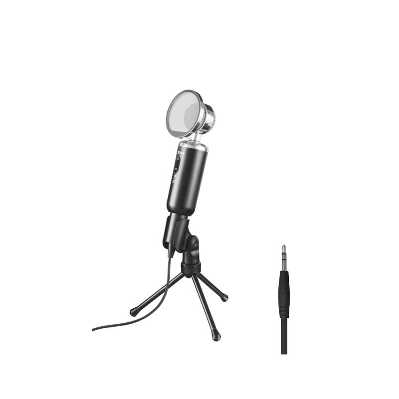 TRUST - Microfono de Escritorio Trust Madell Jack 3.5mm con Filtro POP - Negro