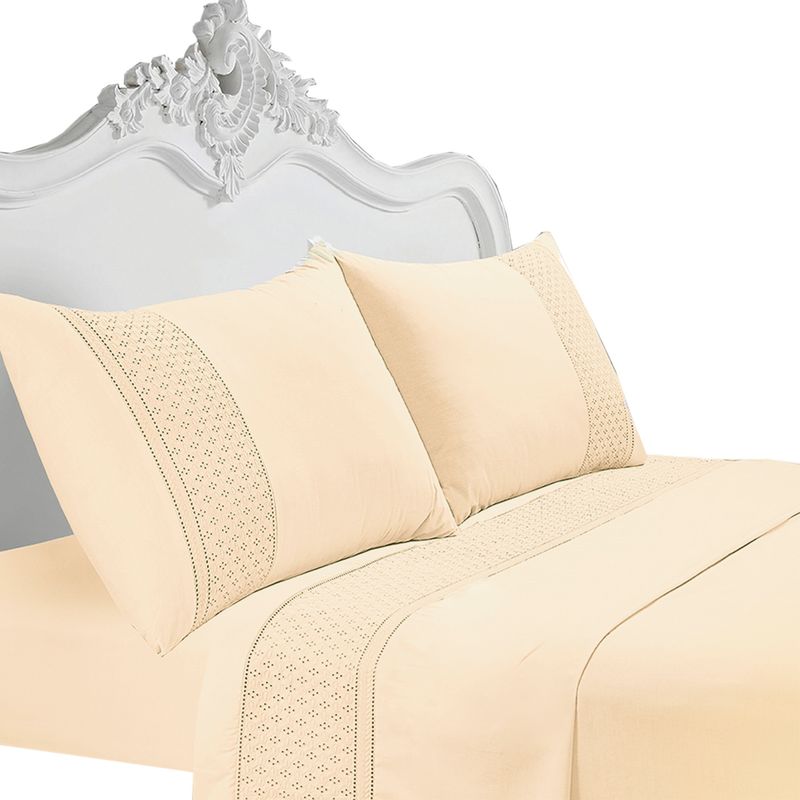 MALLORCA - Juego de Sabanas T180 Broderie Cruda Superking