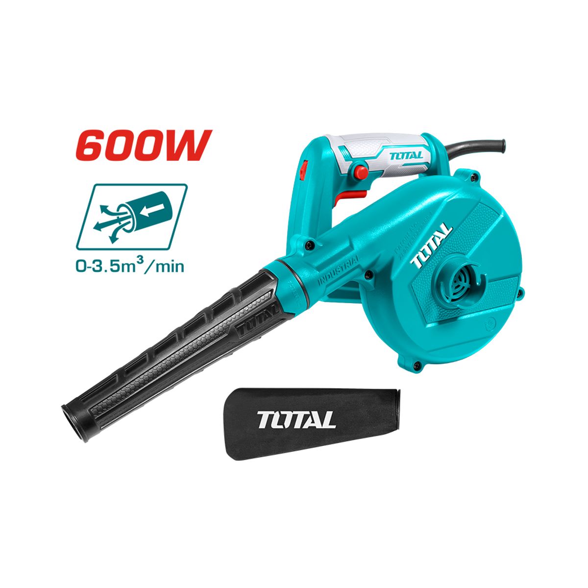 TOTAL TOOLS - Soplador Aspirador Industrial 600w + 2 Accesorios TOTAL