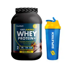FOODTECH - 100% Amino Whey Protein 2 lb - Chocolate + Shaker W