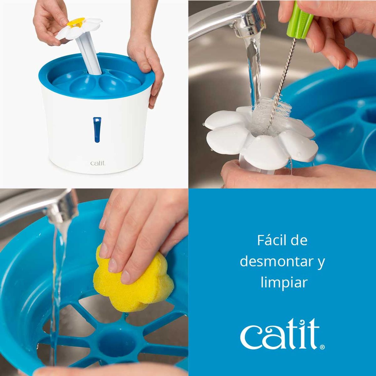 CATIT - Fuente Bebedera Catit Flor Led Para Gato 3Lts