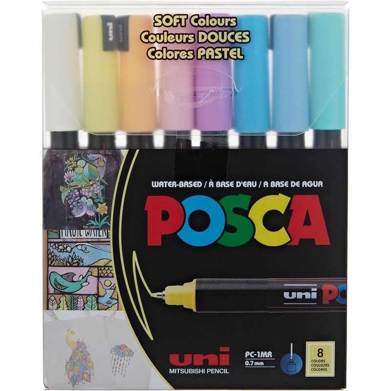 UNI POSCA - Marcadores Posca 1MR Set 8 Colores Pastel
