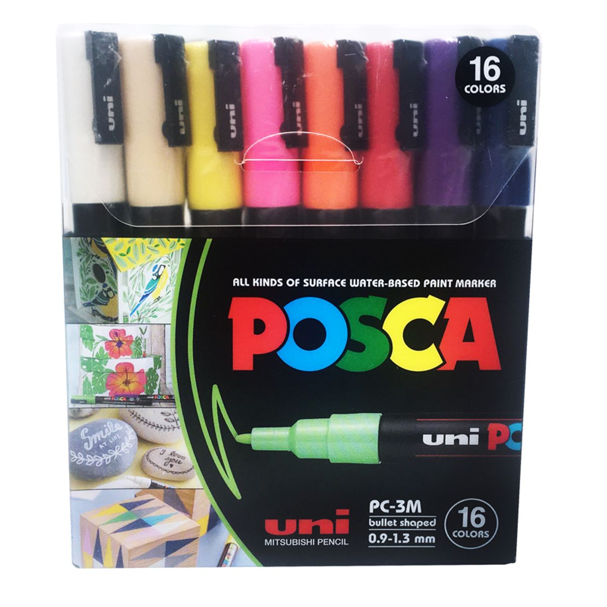UNI POSCA - Marcadores Posca 3M Set 16 Colores Basicos