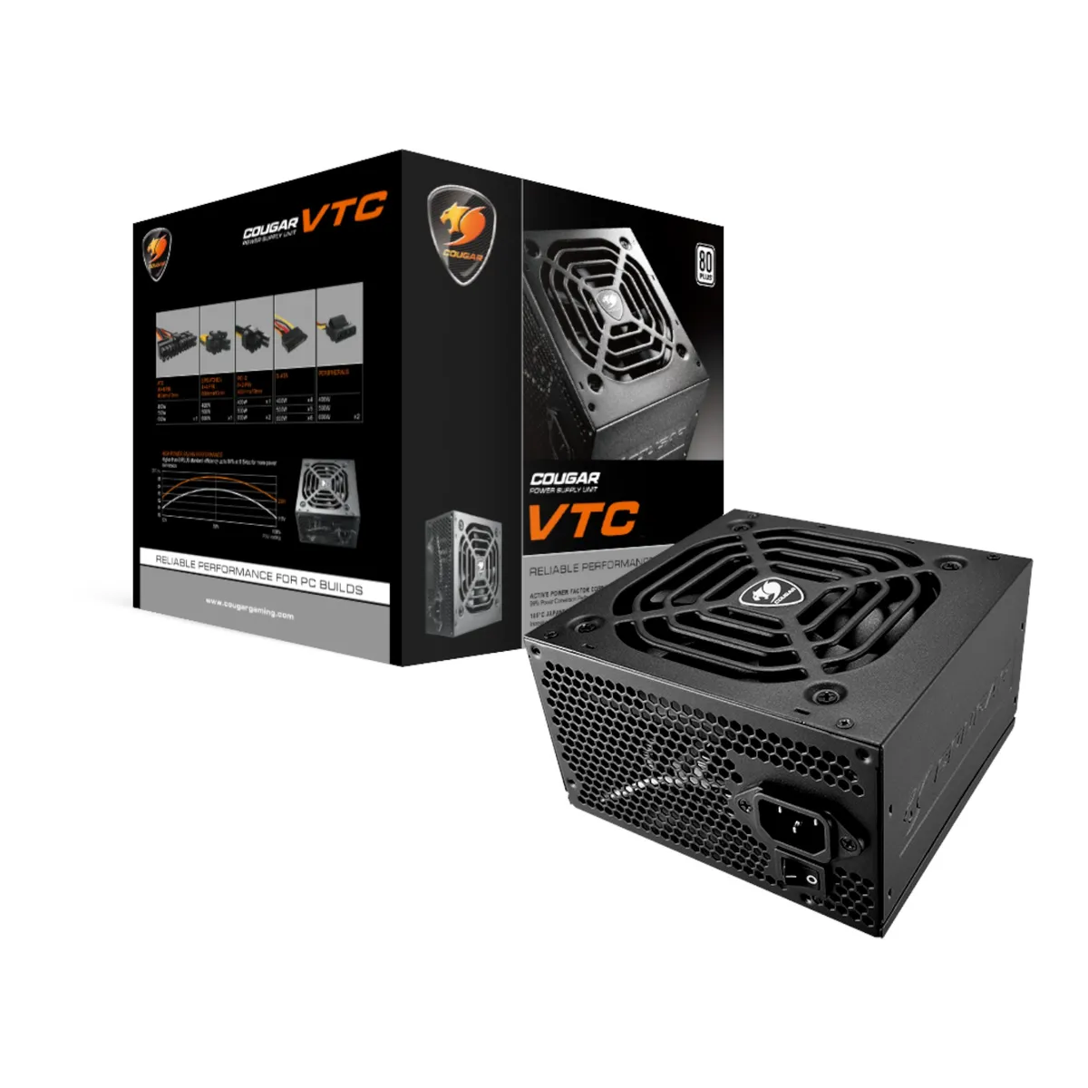 COUGAR - Fuente De Poder Gamer Cougar VTC 400W 80 Plus High Power