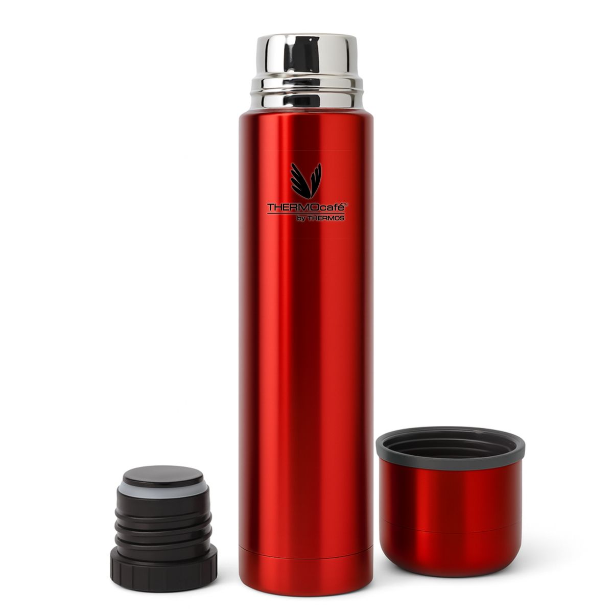 THERMOS - Termo Premium de Acero Inoxidable 1L Rojo Metalizado 12H24H