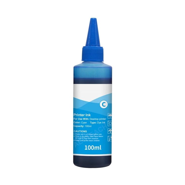Tinta para Recargar Impresoras 100ML Cyan Premium Quality - Azul