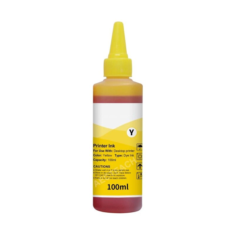 OEM - Tinta para Recargar Impresoras 100ML Yellow Premium Quality - Amarillo.