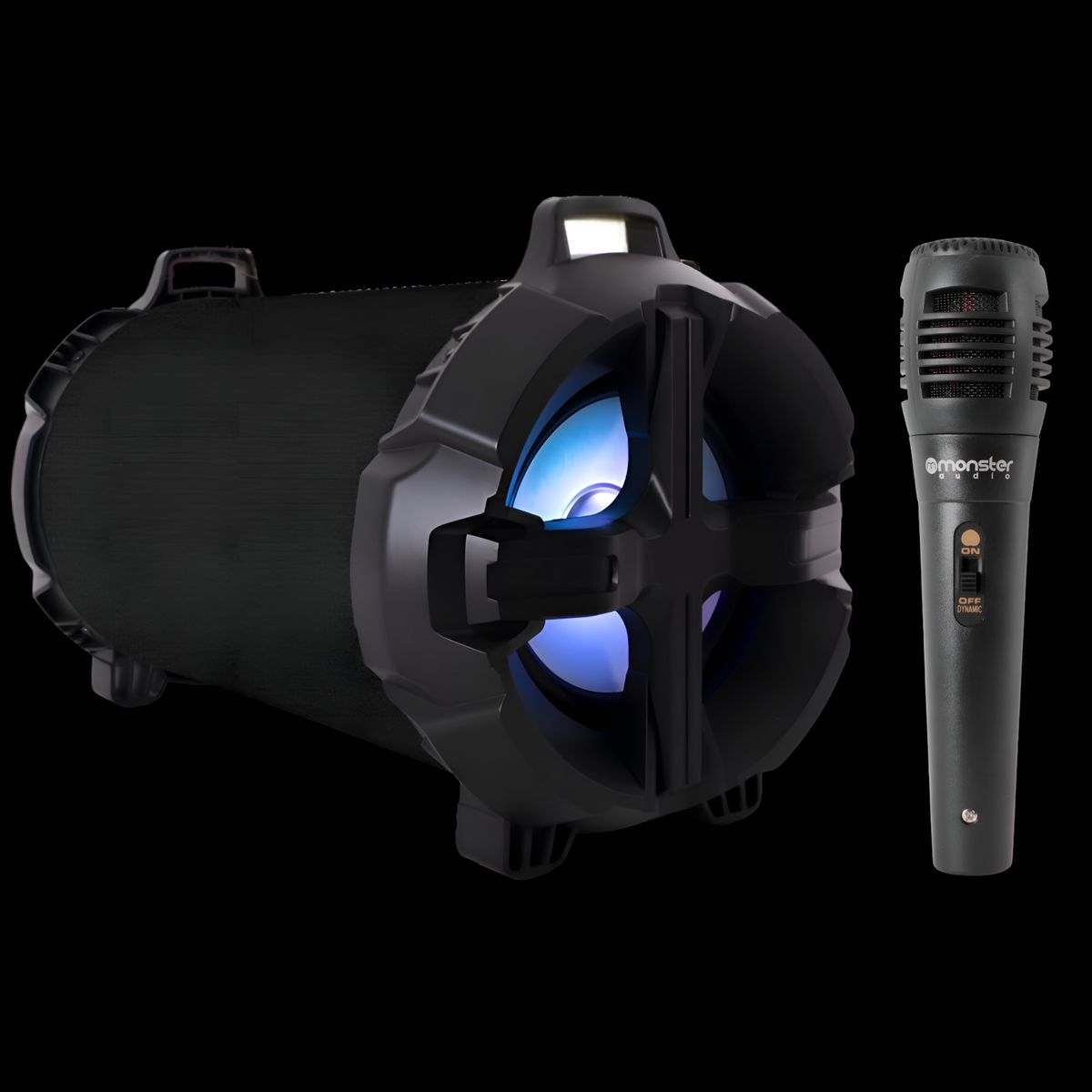 MONSTER - Bazuca Karaoke Monster con Micrófono 518BK Retro-iluminado
