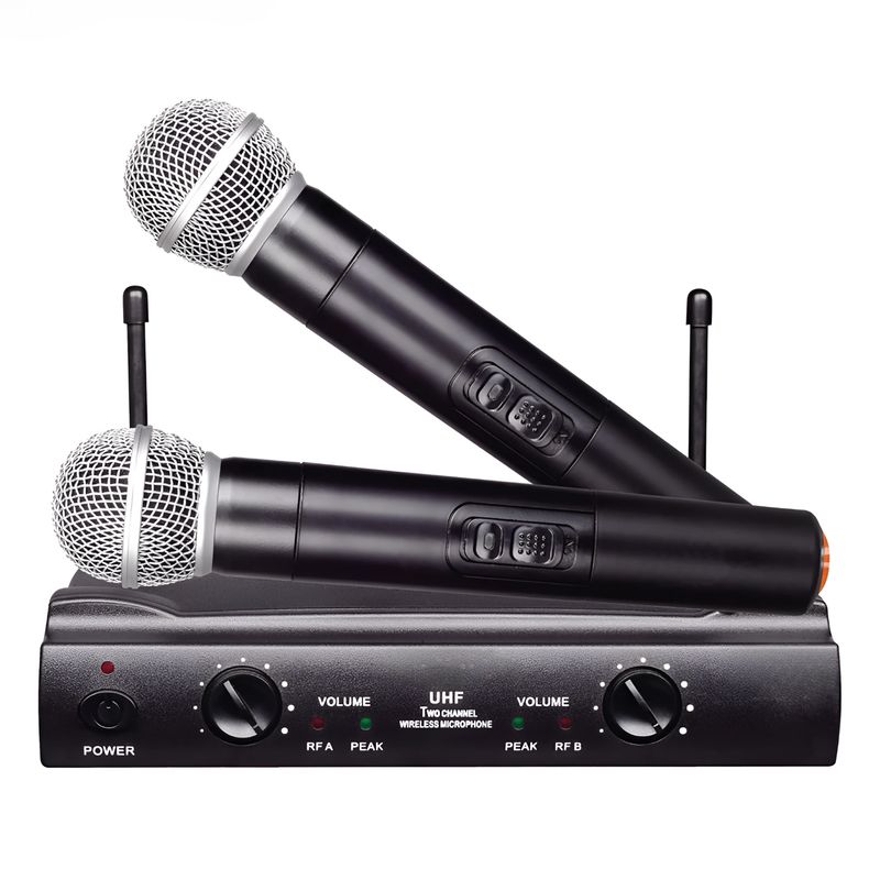 PHILCO - Kit de Micrófonos Inalámbricos UHF Profesionales WU-828 HD - Negro