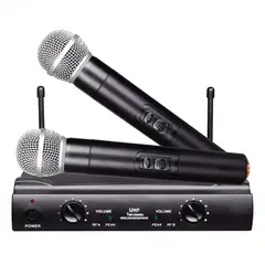 PHILCO - Kit de Micrófonos Inalámbricos UHF Profesionales WU-828 HD - Negro