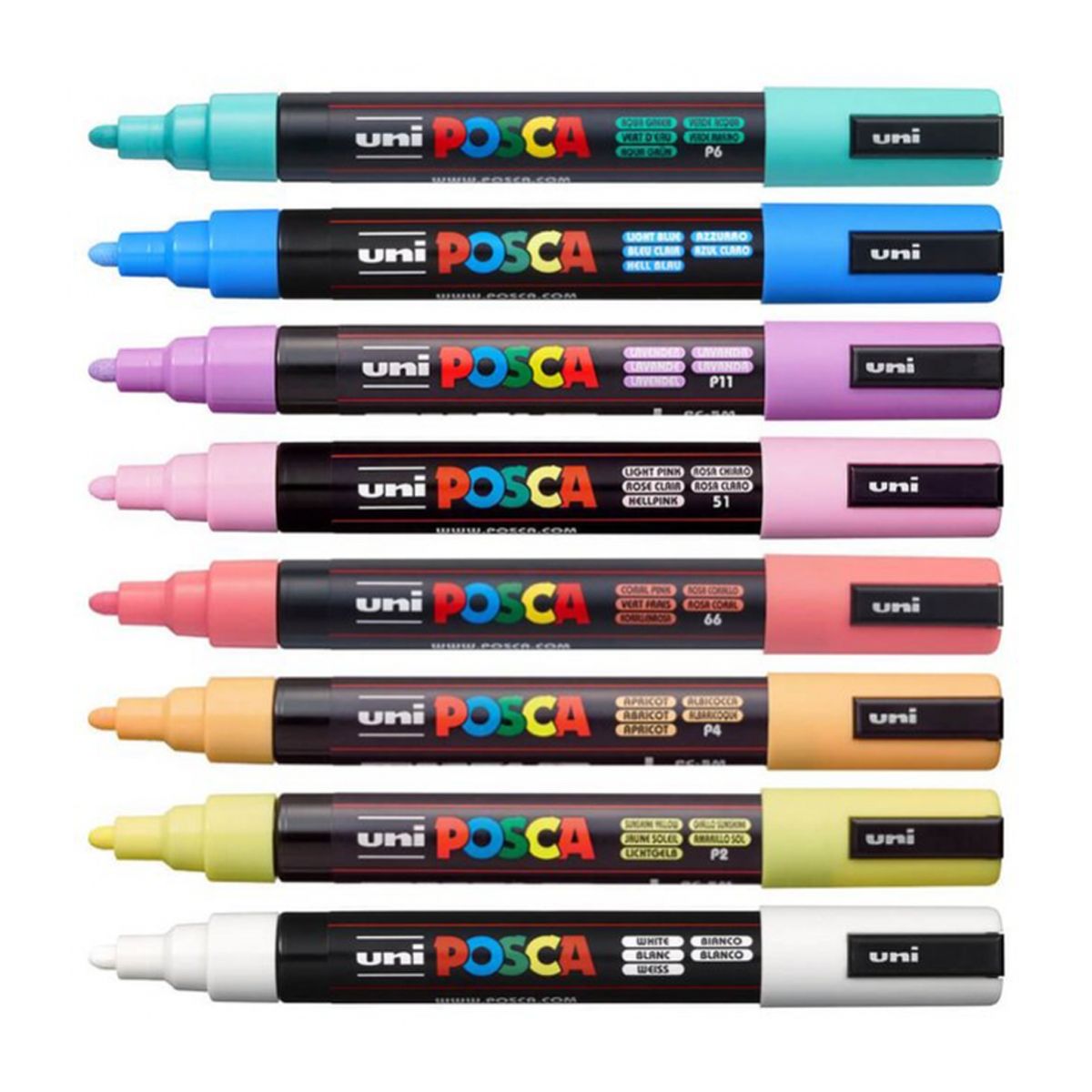 UNI POSCA - Marcadores Posca 5M Set 8 Colores Pastel