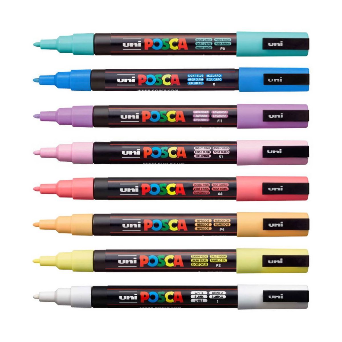 UNI POSCA - Marcadores Posca 3M Set 8 Colores Pastel