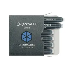 CARAN D'ACHE - Cartucho de Tinta Caran d Ache Idyllic Blue 6 Unidades